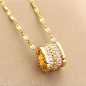 #400 BOUTIQUE Cubic zirconias Barrel Necklace